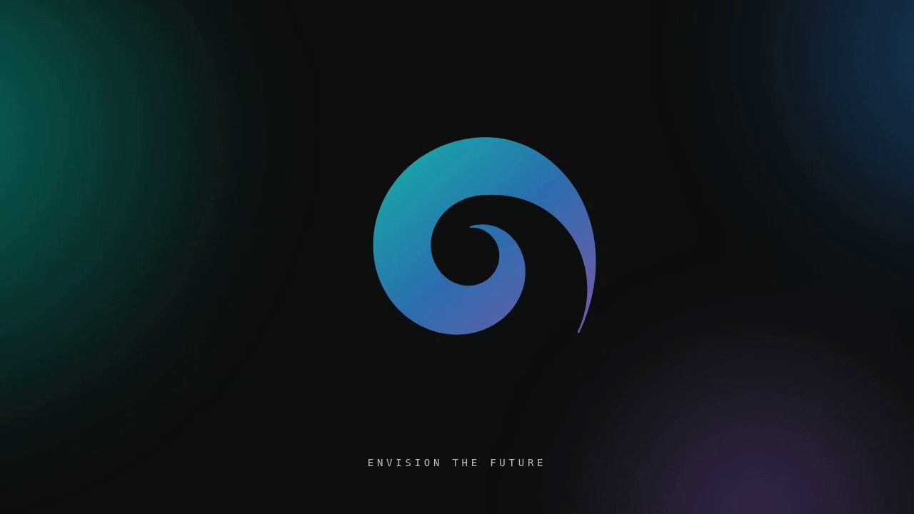 Foresight brand film, final frame: the pāua koru mark over the line envision the future