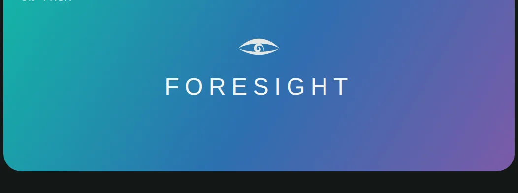 Foresight media kit sheet — lockup on pāua gradient